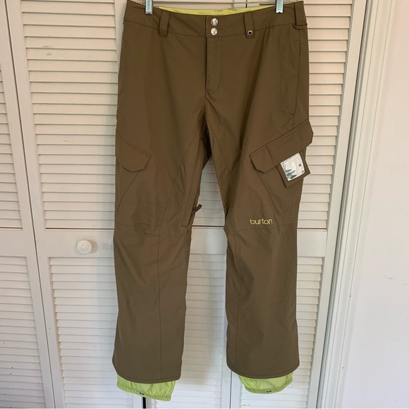 Burton Enlo Dryride Snowboard Pants Olive-Brown Cargo Ski Snow Womens Large - Picture 1 of 16